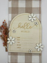 Baby | Hello World Wooden Flower Sign