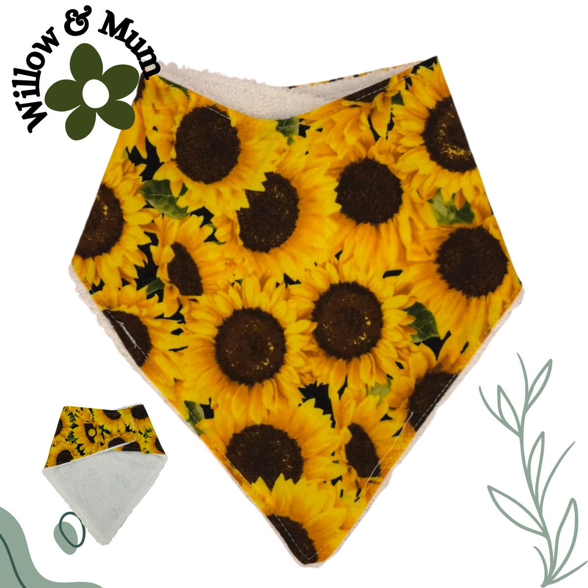 Baby Bandanna Bib | Sunflowers