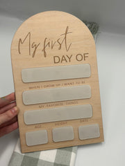 My first Day Board Sleek Wooden