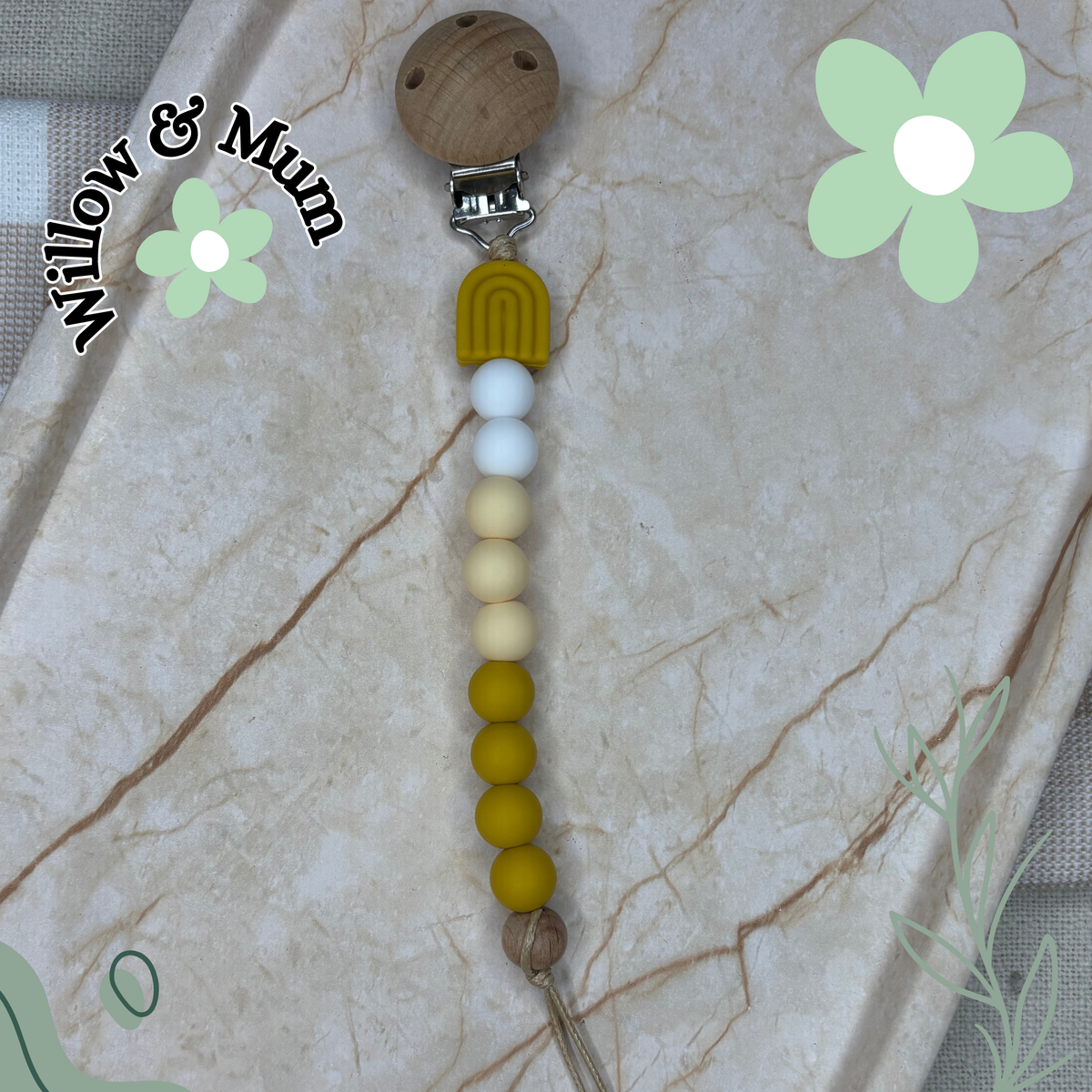 Ombré Mustard Rainbow |Silicone Dummy Chain Single