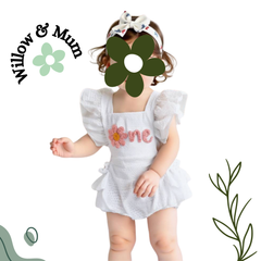 "One" Romper White