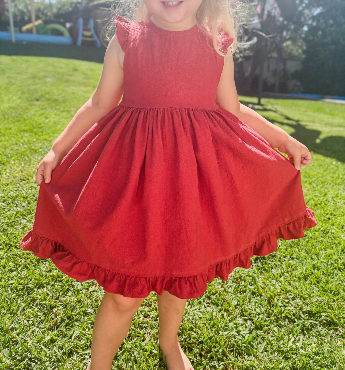 Red Ruffle Dress