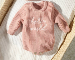Hello World Onesie | Blush Pink
